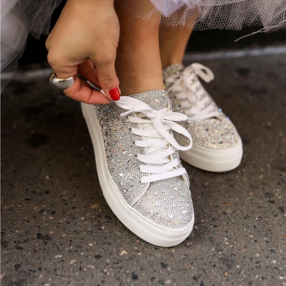 Betsey Johnson Sidney Sneaker in Rhinestone, Size 7 New in Box - Picture 6 of 8